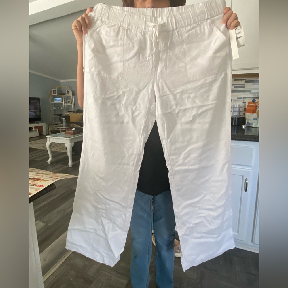 White linen pants (see through) beach vibes!